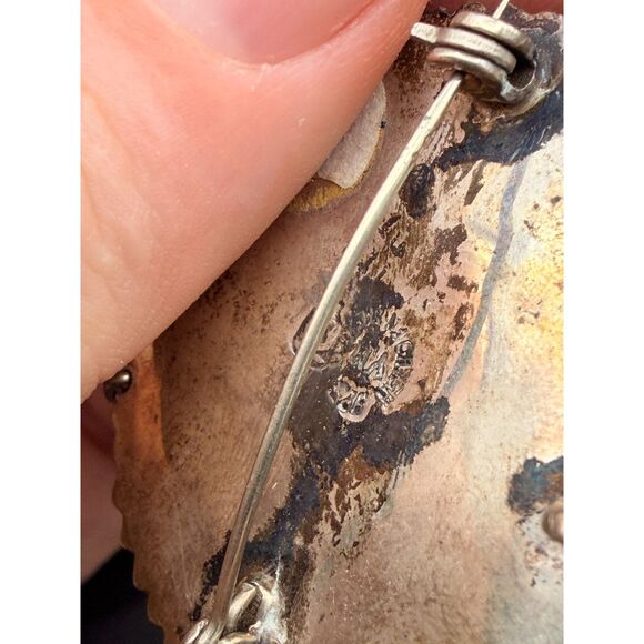 Vintage Sterling Silver Dangle Pendant - Raw Lapis and Turquoise - Picture 4 of 7